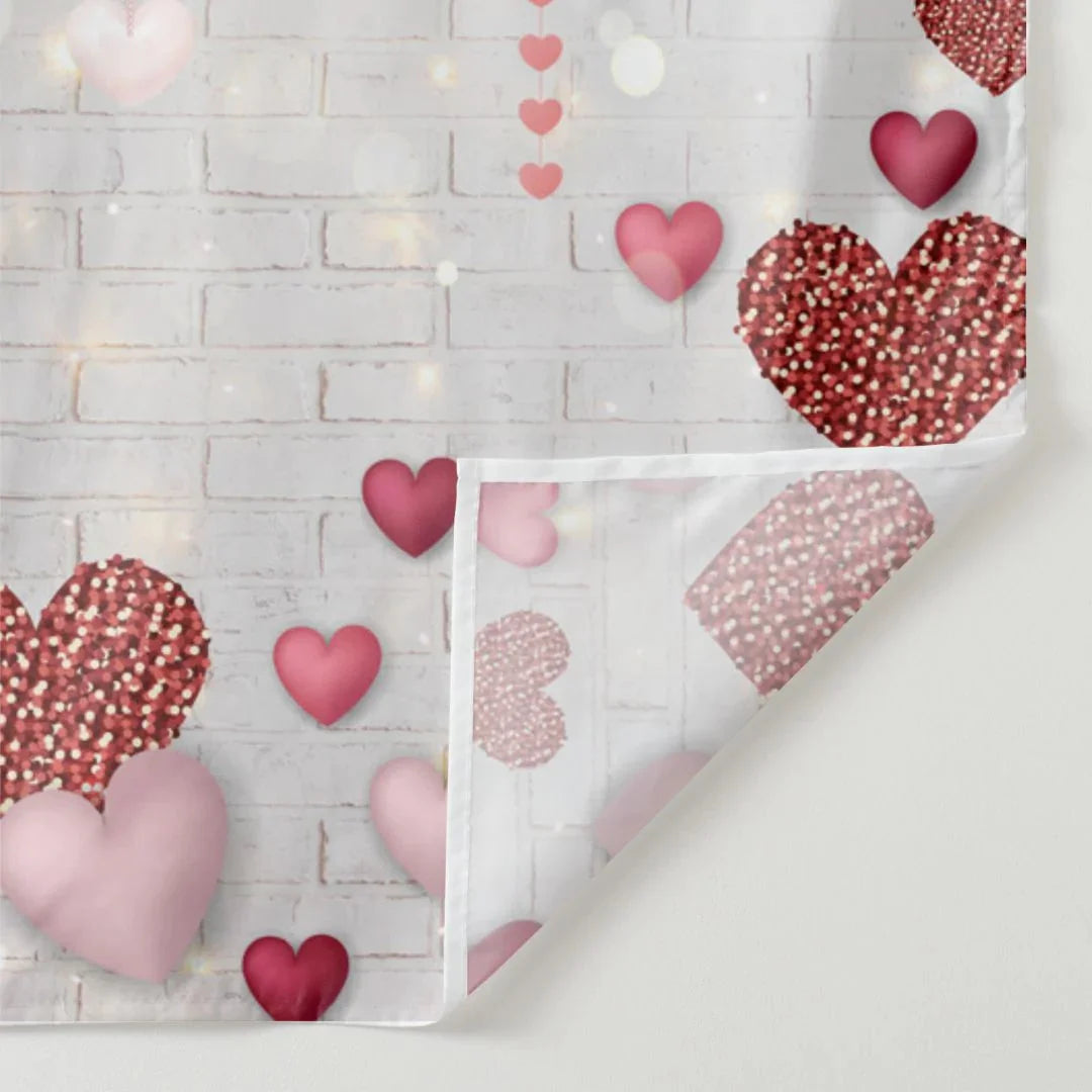 Aperturee - Cross Heart Balloon White Valentines Day Backdrop