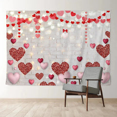 Aperturee - Cross Heart Balloon White Valentines Day Backdrop