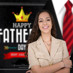 Aperturee - Crown Black Suit Tie Happy Fathers Day Backdrop