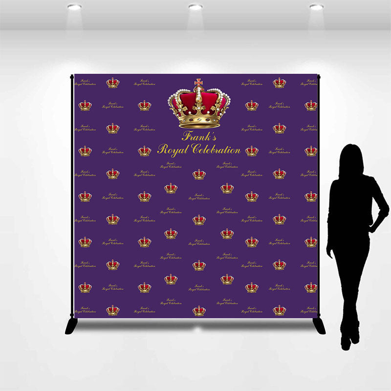 Aperturee - Crown Royal Custom Step And Repeat Purple Birthday Backdrop