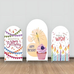 Aperturee - Cupcakes Spark Candles Ribbons Arch Backdrop Kit