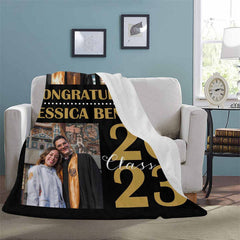 Lofaris Custom 2023 Collage Graduates Blanket With Photo