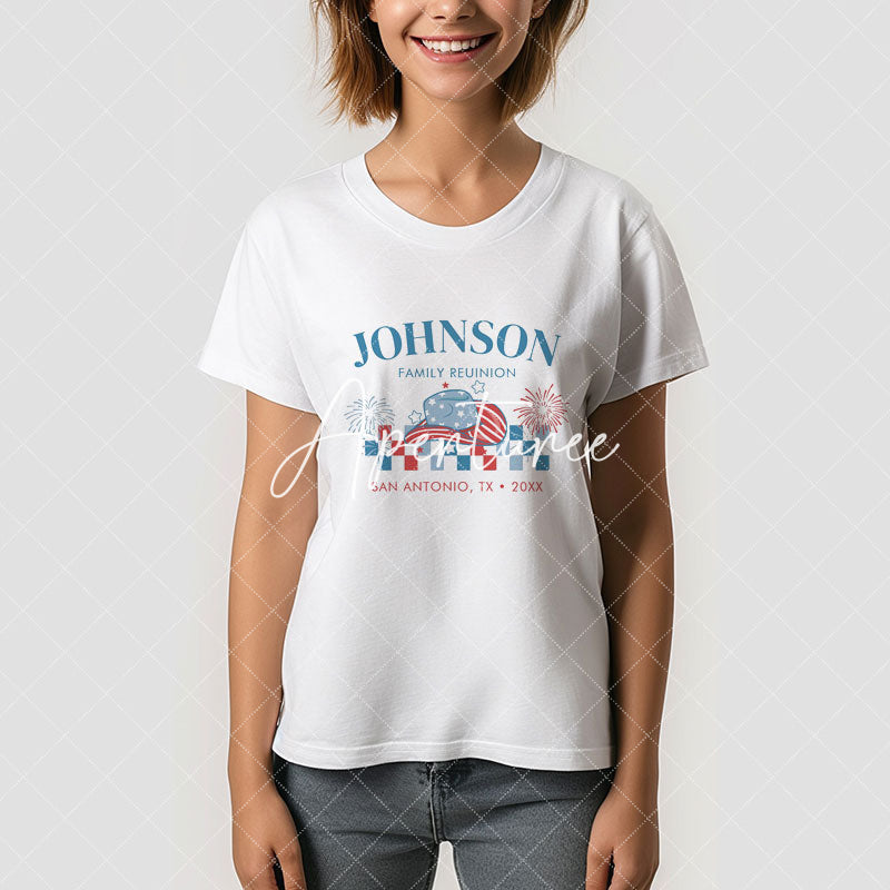 Aperturee - Custom 4th Of July Cowboy Family Reunion T-Shirt