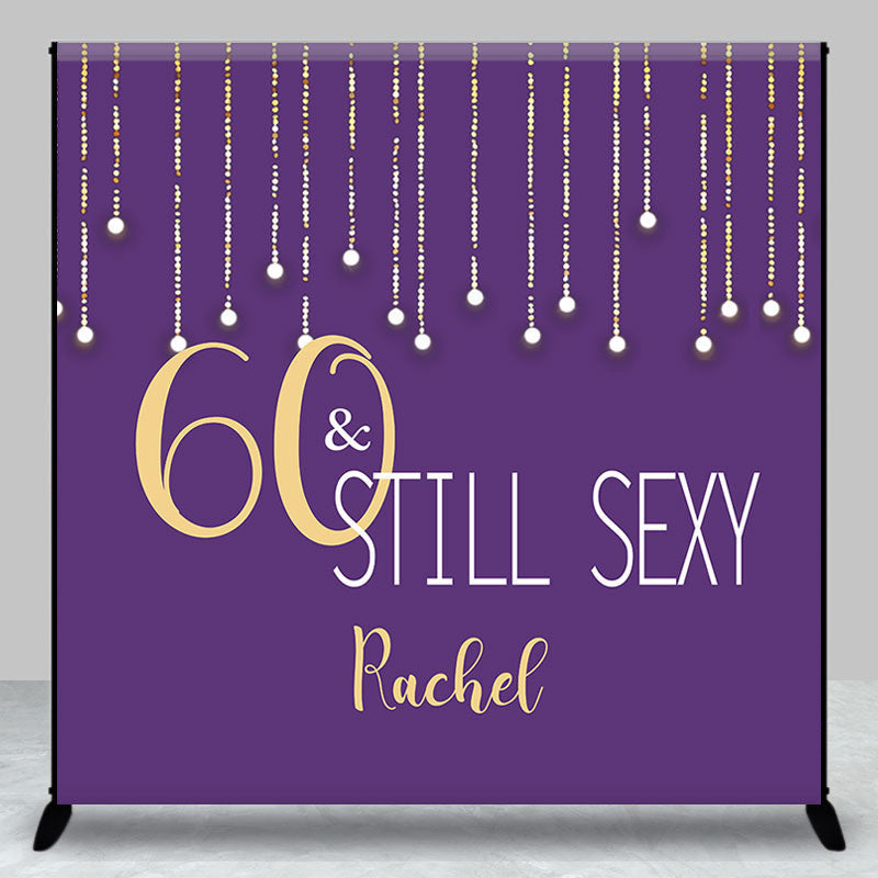 Aperturee - Custom 60th Birthday Purple Gold Photo Booth Backdrop