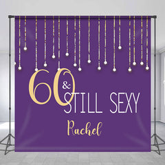 Aperturee - Custom 60th Birthday Purple Gold Photo Booth Backdrop