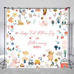 Aperturee - Custom Animals Leaf Happy First Mothers Day Backdrop