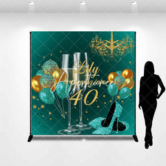 Aperturee - Custom Balloons Shoes Stars 40th Birthday Backdrop