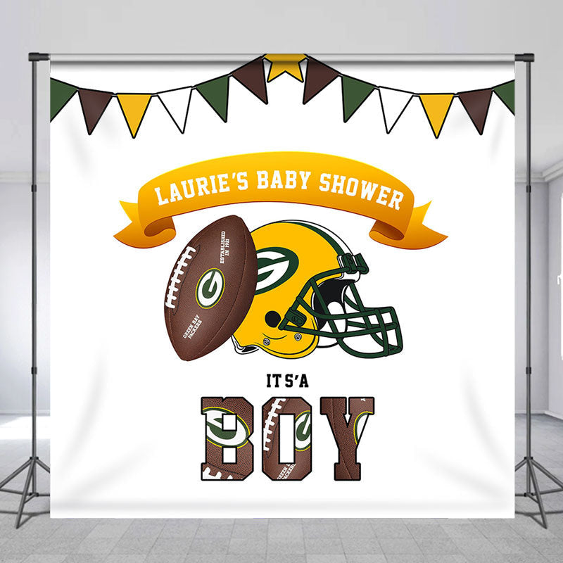 Aperturee - Custom Baseball Baby Shower Theme Backdrop for Boy