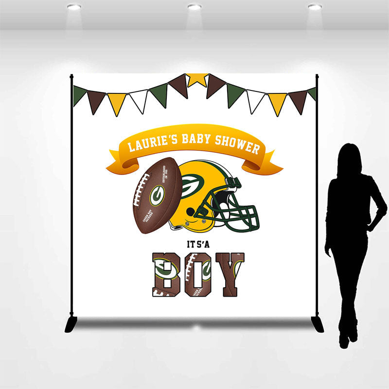 Aperturee - Custom Baseball Baby Shower Theme Backdrop for Boy