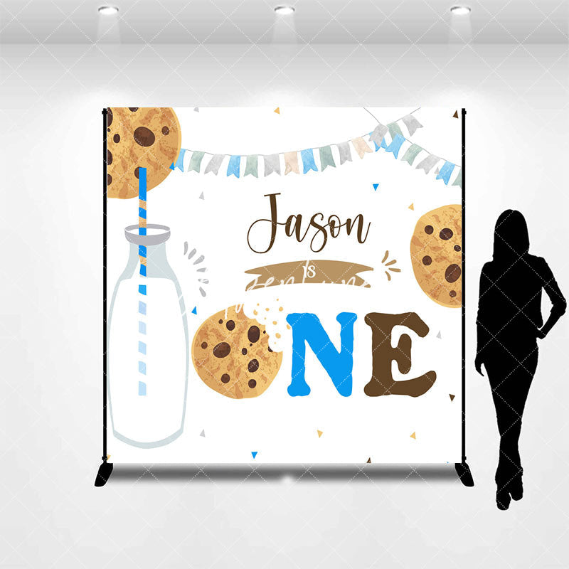 Aperturee - Custom Biscuit Milk Flags Backdrop For 1st Birthday