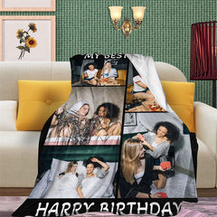 Lofaris Custom Blanket With Text Photos For Best Friend