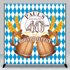 Aperturee - Custom Blue Rhombus Beer Birthdayfest Party Backdrop