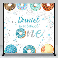 Aperturee - Custom Blue Sweet One Birthday Party Backdrop For Kid