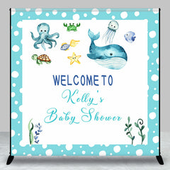 Aperturee - Custom Blue Under The Sea Whale Baby Shower Backdrop