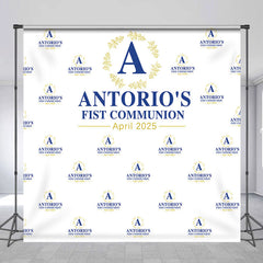 Aperturee - Custom Blue Words Step And Repeat Baptism Backdrop