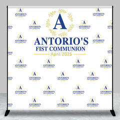 Aperturee - Custom Blue Words Step And Repeat Baptism Backdrop