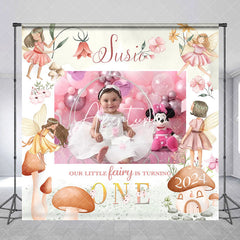 Aperturee - Custom Boho Elf Flower Photo 1st Birthday Backdrop