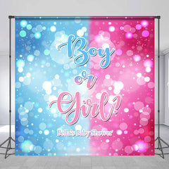 Aperturee - Custom Bokeh Pink Blue Baby Shower Backdrop for Party