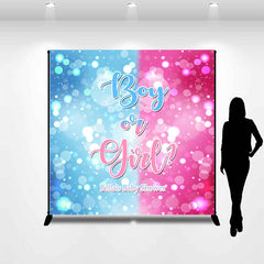 Aperturee - Custom Bokeh Pink Blue Baby Shower Backdrop for Party