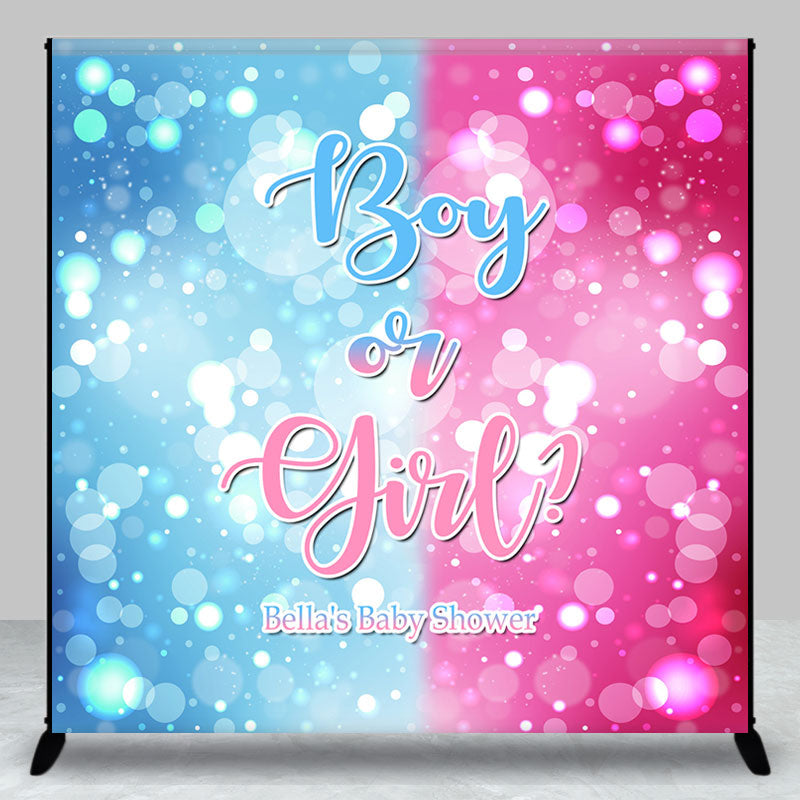 Aperturee - Custom Bokeh Pink Blue Baby Shower Backdrop for Party