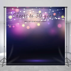 Aperturee - Custom Bokeh String Lights Purple Birthday Backdrop