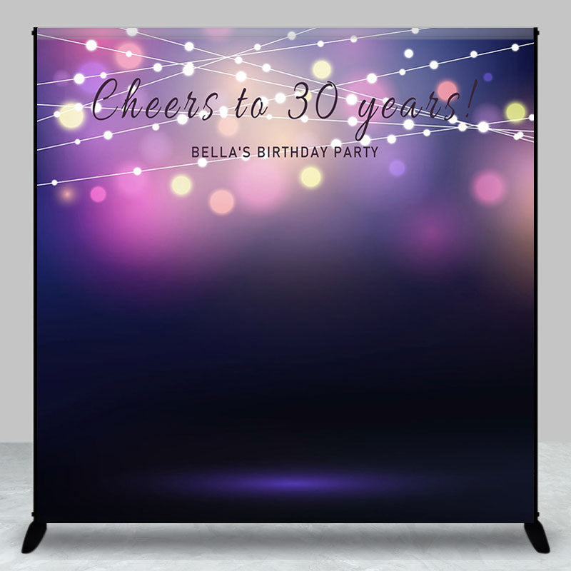 Aperturee - Custom Bokeh String Lights Purple Birthday Backdrop