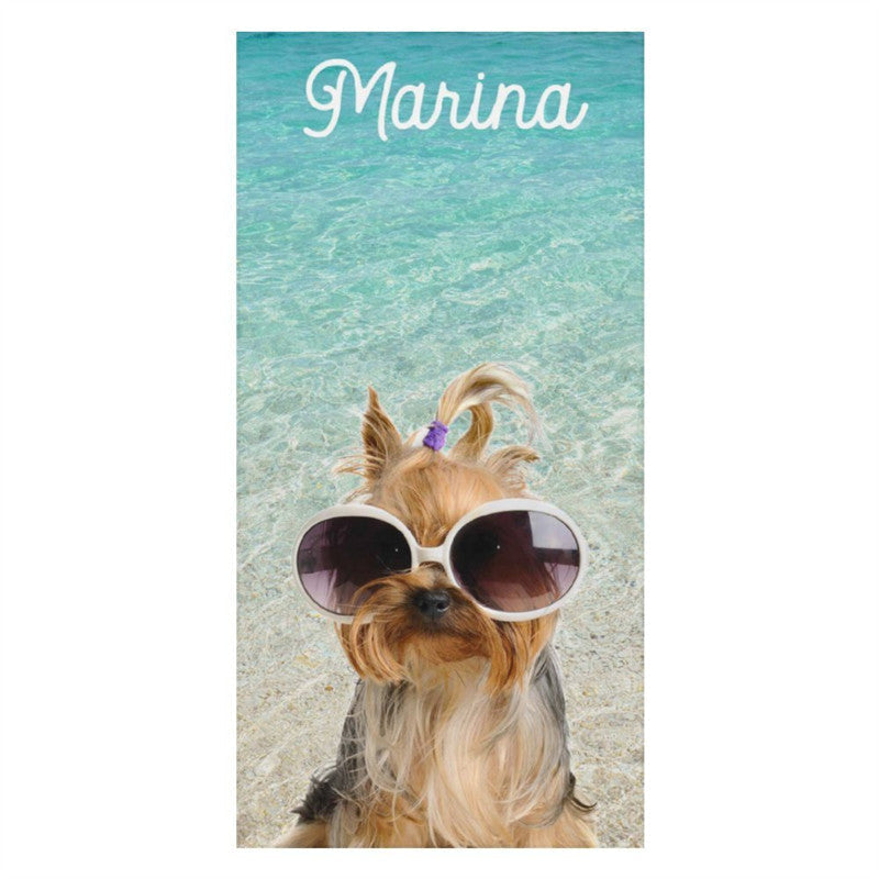 Aperturee - Custom Clear Sea Water Sunglasses Puppy beach towel