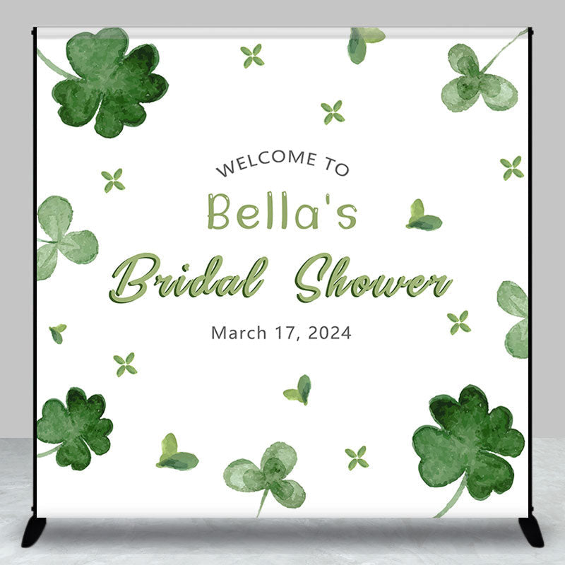 Aperturee - Custom Clover Stpatricks Day Bridal Shower Backdrop