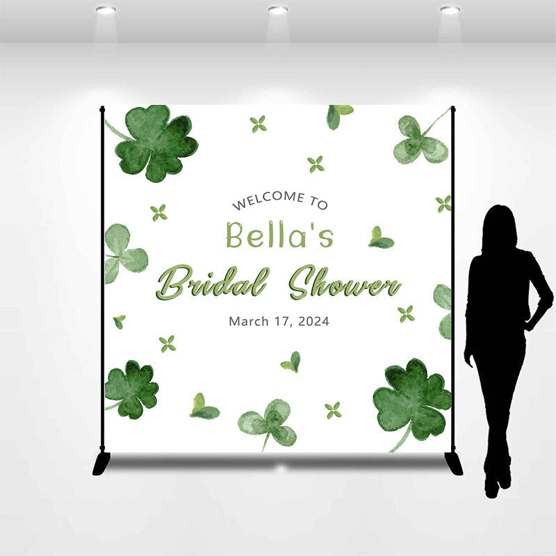 Aperturee - Custom Clover Stpatricks Day Bridal Shower Backdrop