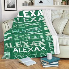 Lofaris Custom Dark Green Name Soft Blanket Family Souvenir