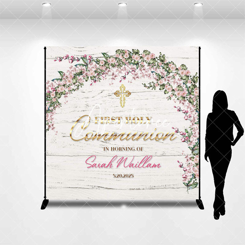 Aperturee - Custom Floral First Holy Communion Baptism Backdrop