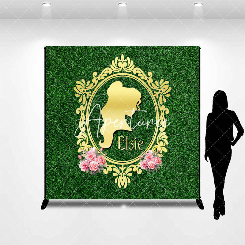 Aperturee - Custom Floral Greenery Princess Birthday Backdrop