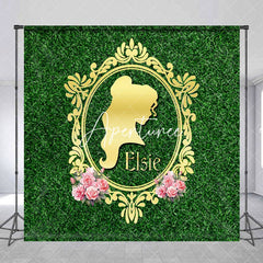 Aperturee - Custom Floral Greenery Princess Birthday Backdrop