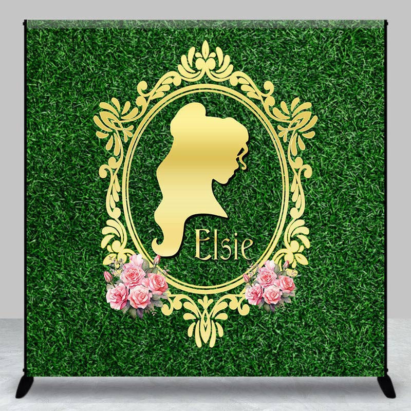 Aperturee - Custom Floral Greenery Princess Birthday Backdrop