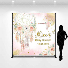 Aperturee - Custom Flowers Dreamcatcher Baby Shower Backdrop