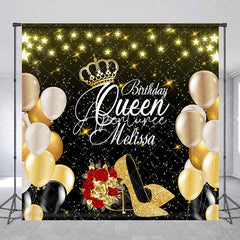 Aperturee - Custom Gold Star High Heel Queen Birthday Backdrop