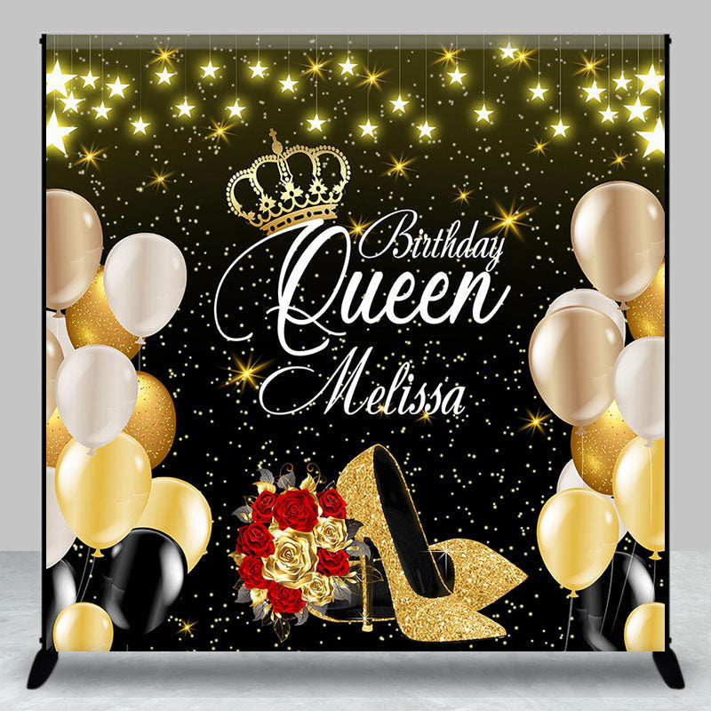 Aperturee - Custom Gold Star High Heel Queen Birthday Backdrop