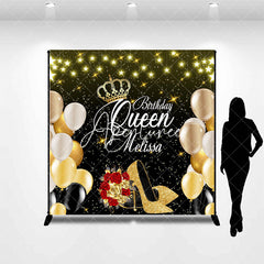 Aperturee - Custom Gold Star High Heel Queen Birthday Backdrop