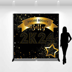 Aperturee - Custom Golden Star Night Black Dance Prom Backdrop