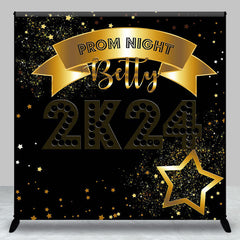 Aperturee - Custom Golden Star Night Black Dance Prom Backdrop