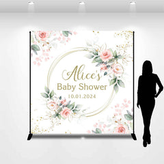 Aperturee - Custom Green Leaf Floral Spring Baby Shower Backdrop