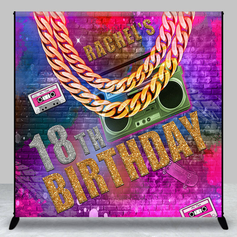 Aperturee - Custom Hip Hop 18th Birthday Retor Theme Backdrop