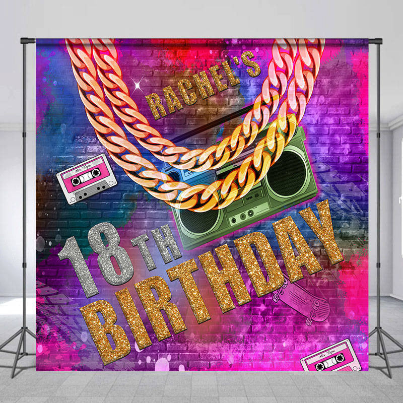 Aperturee - Custom Hip Hop 18th Birthday Retor Theme Backdrop