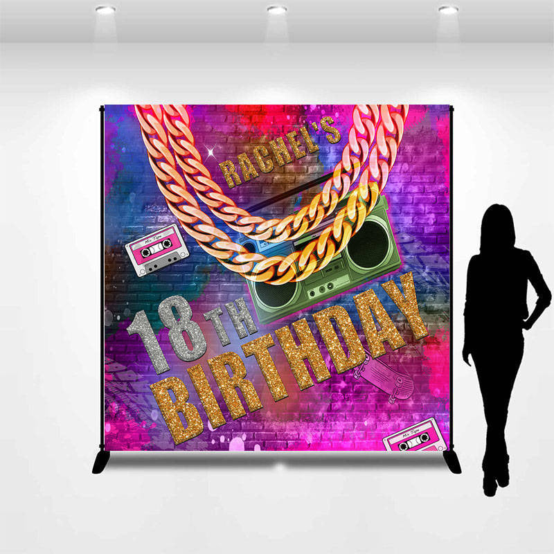 Aperturee - Custom Hip Hop 18th Birthday Retor Theme Backdrop