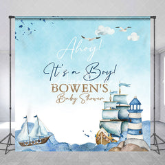 Aperturee - Custom Its A Boy Navigation Baby Shower Backdrop