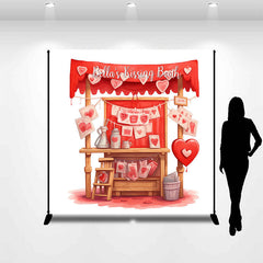 Aperturee - Custom Kissing Booth Hearts Valentines Day Backdrop