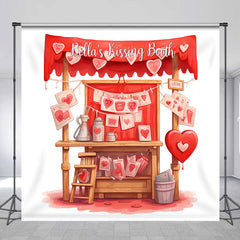 Aperturee - Custom Kissing Booth Hearts Valentines Day Backdrop