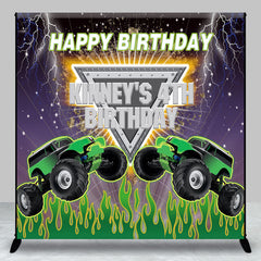 Aperturee - Custom Monster Truck Racing 4th Birthday Backdrop