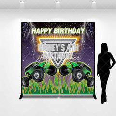 Aperturee - Custom Monster Truck Racing 4th Birthday Backdrop