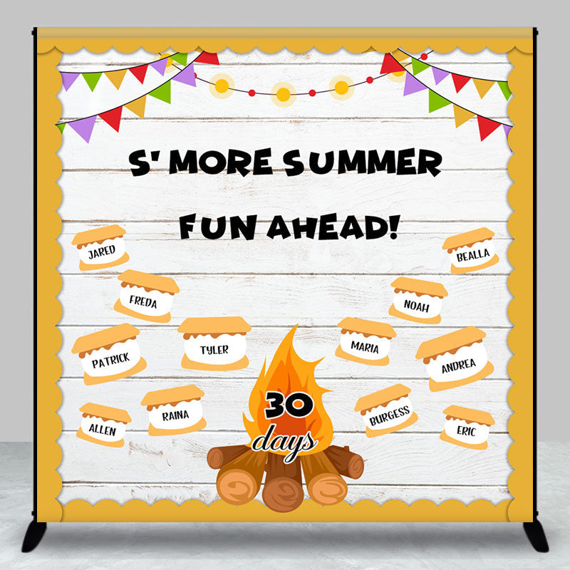 Aperturee - Custom More Summer Fun Ahead 30 Days Wooden Backdrop